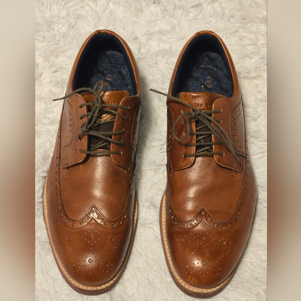 Ted Baker London Mition Wingtip Derby Color  Brown Leather Men's Size 12/45